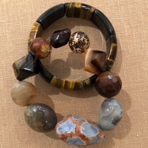 natural geodes bracelet pair
